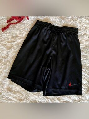 $1 ADD ON- Nike Black Athletic Shorts with Red Swoosh Accent